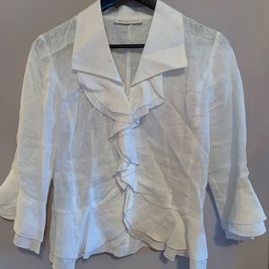 Melanie Lyne White Sheer Blouse